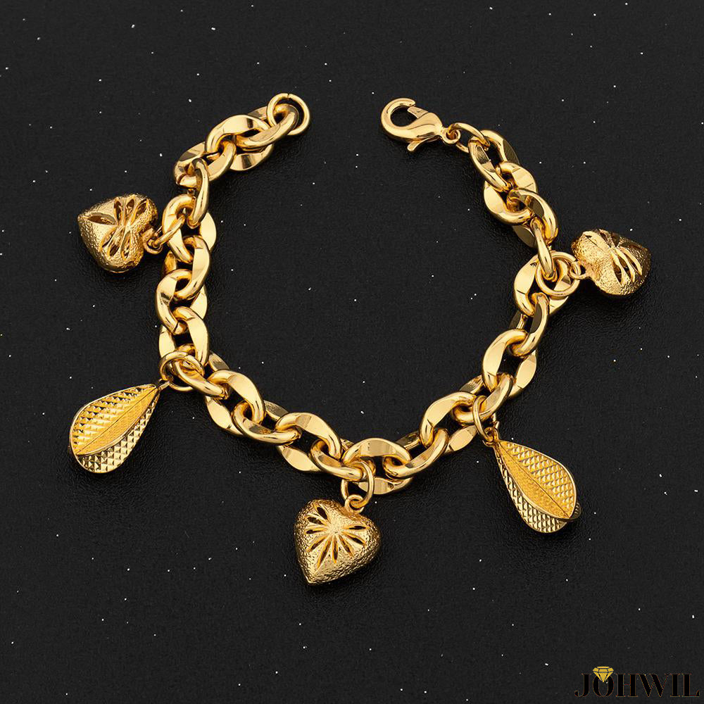 Polished Gold Inlay Bracelet For Women