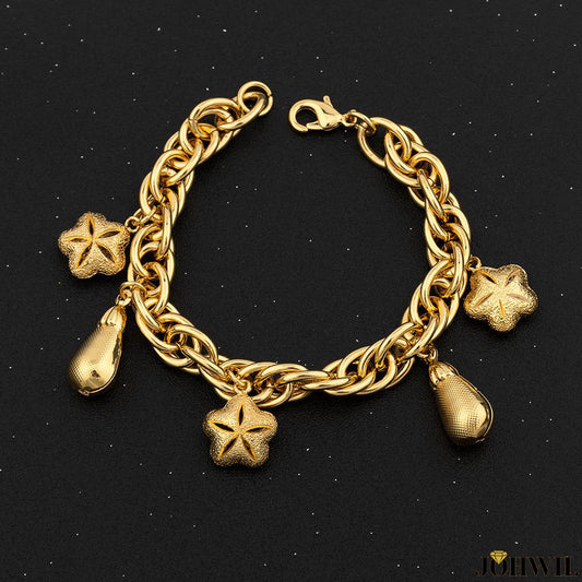 Polished Gold Inlay Bracelet For Women